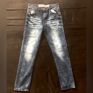 Encrypted NYC “Big Kids“ Distressed Blue Jeans